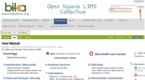 Search the Bika Open Source LIMS user manual
