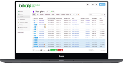 Bika Cannabis Open Source LIMS screenshot Samples 15