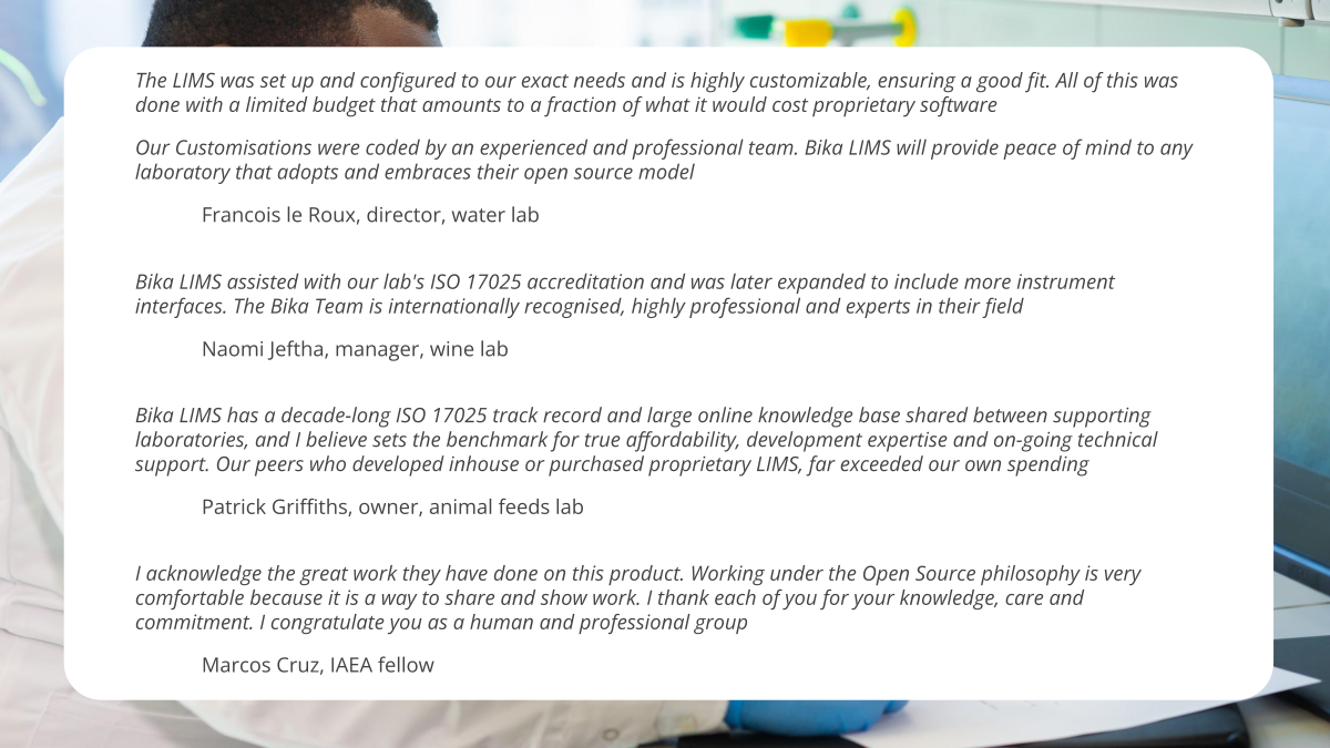 Bika Open Source LIMS References