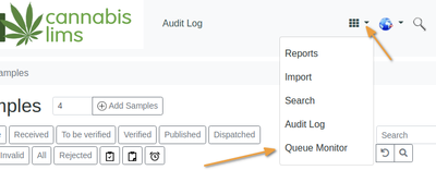 Navigate to the Queue Monitor in Bika Open Source LIMS