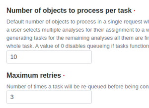 Number of objects per queued task in Bika Open Source LIMS