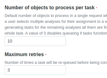 Number of objects per queued task in Bika Open Source LIMS