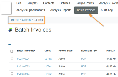  Client Batch Invoices in Bika Open Source LIMS