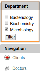 Departmental Filtering in Bika Senaite