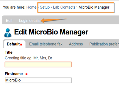 Lab Contact Login page. Bika v Senaite