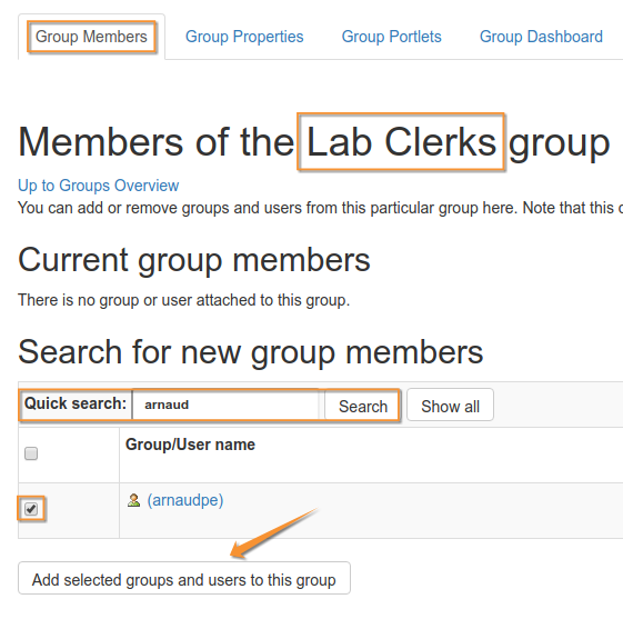 Add Member to Bika Senait Lab Clerks group