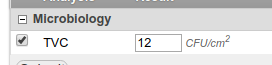 Analysis result with superscript in its Unit