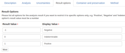 Binary Results Options in Bika Open Source LIMS