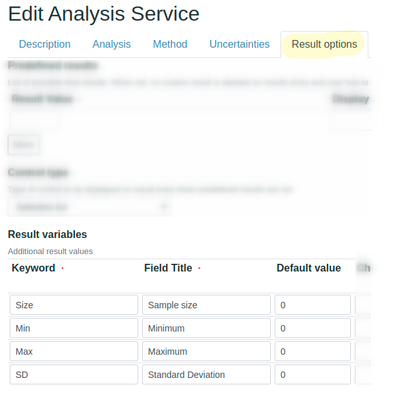 Configure Results variables in Bika Open Source LIMS