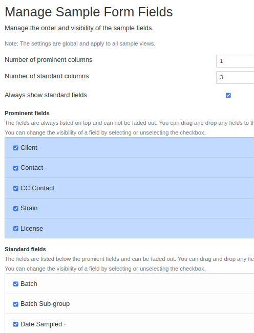 Manage Sample View page in Bika Open Source LIMS