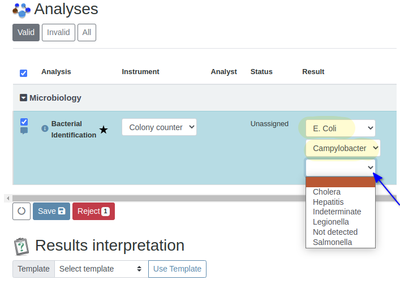 Using multiple results options in Bika Open Source LIMS