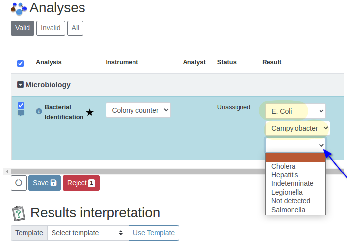 Using multiple results options in Bika Open Source LIMS