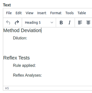 Formatting a Results Interpretation template in Bika Open Source LIMS