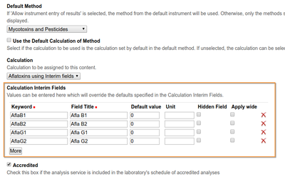Calculation Interim field configuration on Analysis Service in Bika / Senaite Open Source LIMS