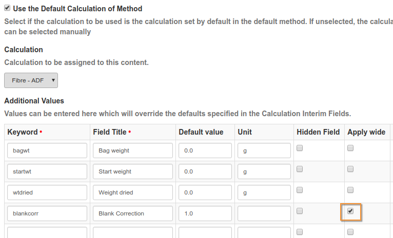 Factoring in Senaite LIMS Calculations. Analysis Service Configuration