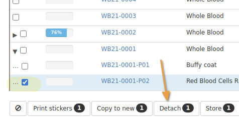 Detach aliquots from samples in Bika Open Source LIMS