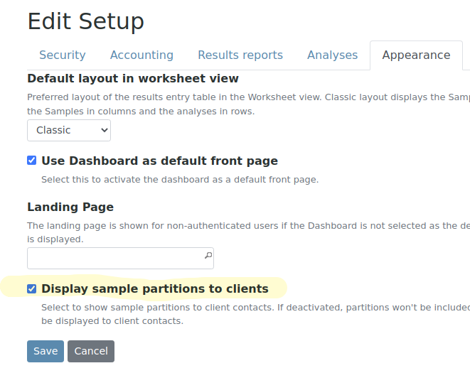 Enable Aliquots for Clients in Bika Open Source LIMS