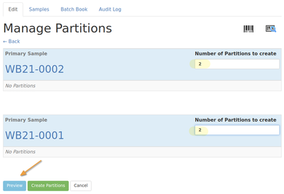 Set the number of aliquots to create per sample in Bika Open Source LIMS