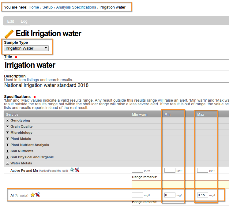 Configuring Analysis and Product Specifications in Bika | Senaite