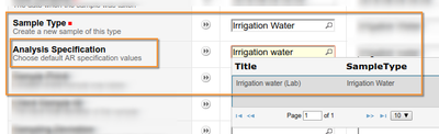 Selecting Analysis Specifications when Creating and Analysis Request  in Bika | Senaite