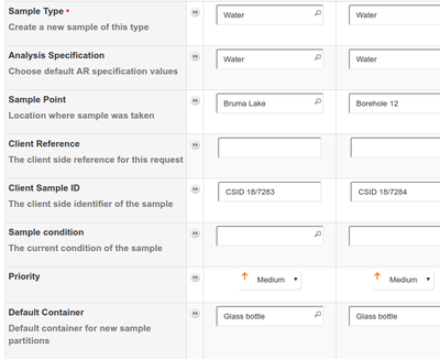 AR Create Attributes II in Bika LIMS Senaite