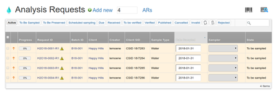 Batch newly created Analysis requests in Bika LIMS Senaite