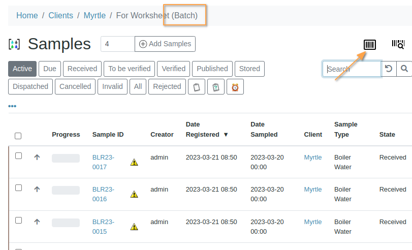 Batch Sticker in Bika Open Source LIMS