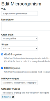  Editing a Microorganism in Bika Open Source LIMS