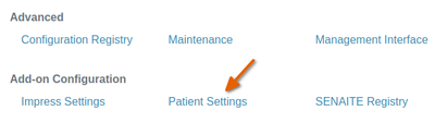 Patient addon configuration in Bika Open Source LIMS