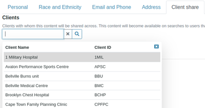  Patient Care institutions in Bika Open Source LIMS