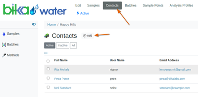 Add Client Contacts in Bika Open Source LIMS