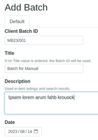 Capture Batch information in Bika Open Source LIMS