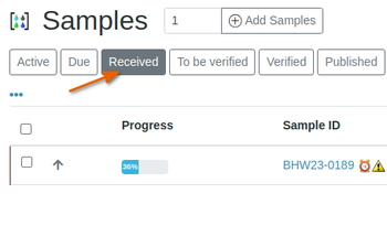 Client's Received Samples in Bika Open Source LIMS