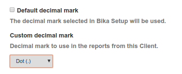 Client Decimal mark in Bika Senaite Open Source LIMS