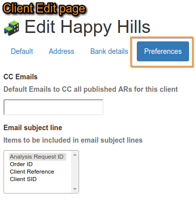 Client Preferences 1 in Bika Senaite Open Source LIMS