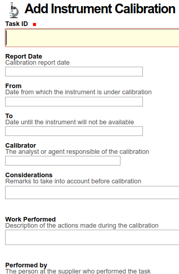 Schedule an Instrument calibration in Bika Open Source LIMS