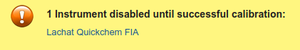Instrument disabled message after failing QC. Bika and Senaite Open Source LIMS