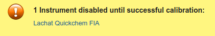 Instrument disabled message after failing QC. Bika and Senaite Open Source LIMS