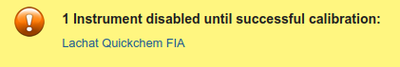 Instrument disabled message after failing QC. Bika and Senaite Open Source LIMS