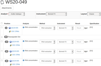 All Set - Routine worksheet in Bika Open Source LIMS after recalibration of Instrument