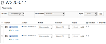 Empty Calibration Worksheet in Bika Open Source LIMS