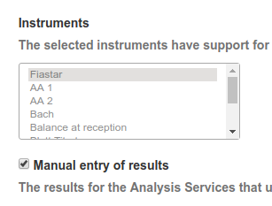 Method Instrument selection in Bika Senaite