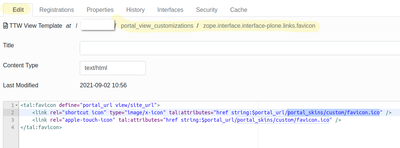 Edit plone links favicon