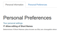 Make Short Name editing available for individual user in Open Source Plone based LIMS