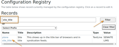 Site Title in Bika Open Source LIMS Registry