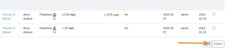 Export Sample as CSV in Bika Open Source LIMS