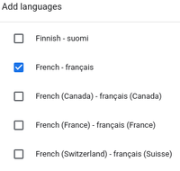 Bika Senaite User browser Language preferences - Select language to add in Chrome