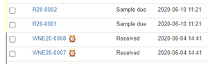 Samples Due and Received in Bika Open Source LIMS lists and tables