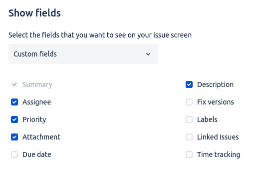 Select fields