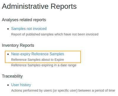 Near Reference Sample expiry report in Bika Open Source LIMS